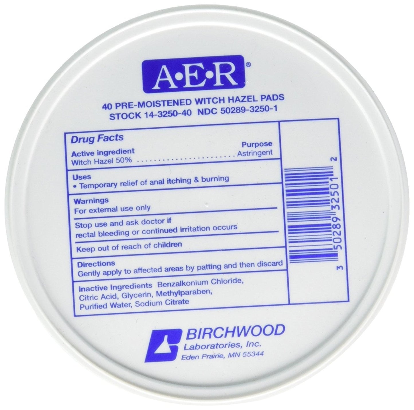 AER WITCH HAZEL TRAVELER TWL 50CT