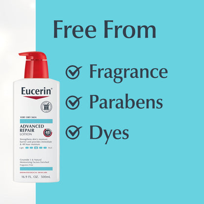 Eucerin Lotion Advanced Repair 16.9oz Pump (Fragrance-Free)
