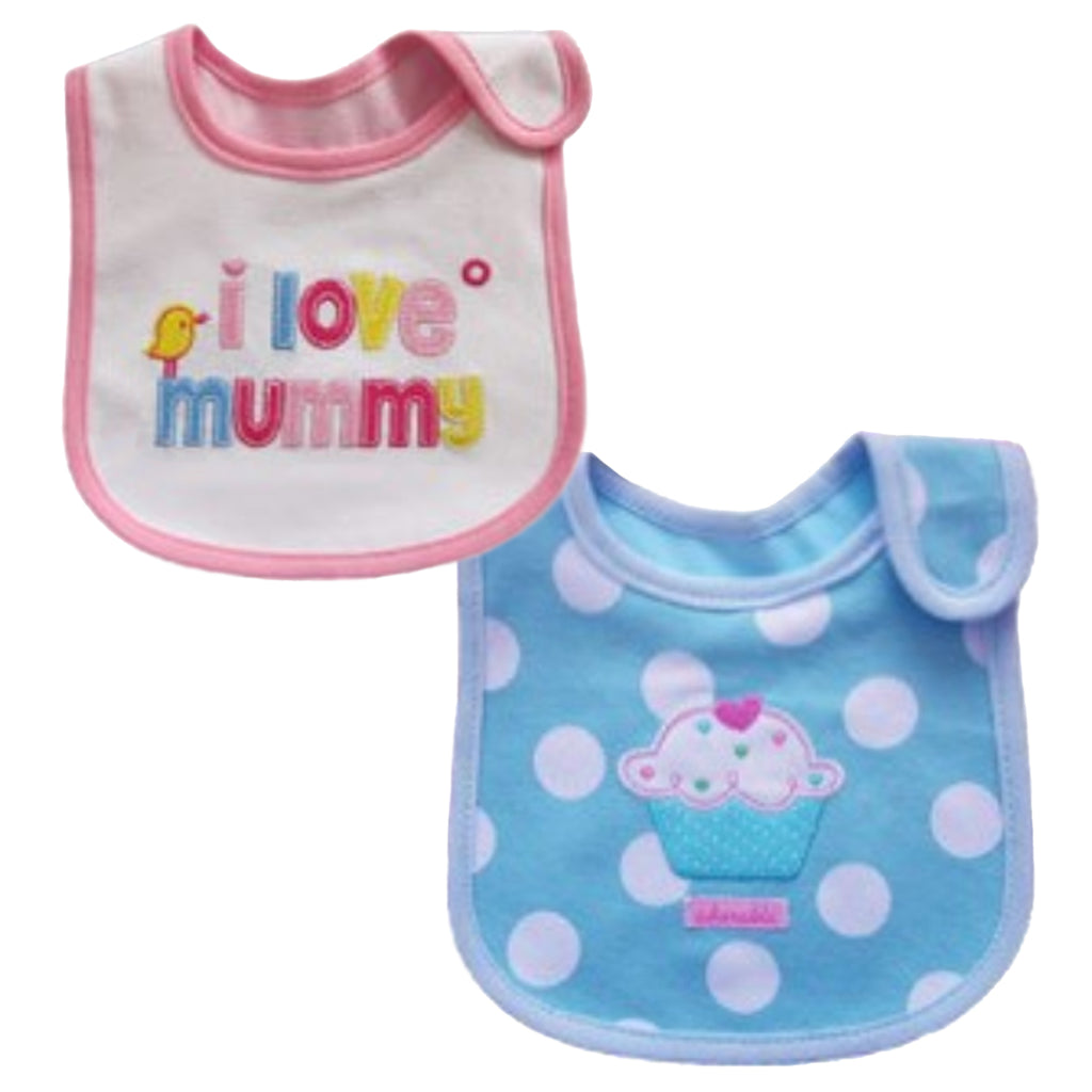 COTTON EMBROIDERED BIBS 6PK