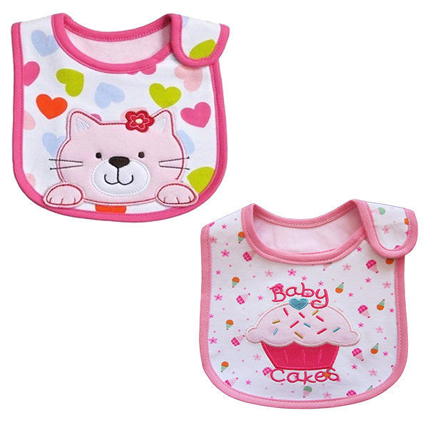 COTTON EMBROIDERED BIBS 6PK