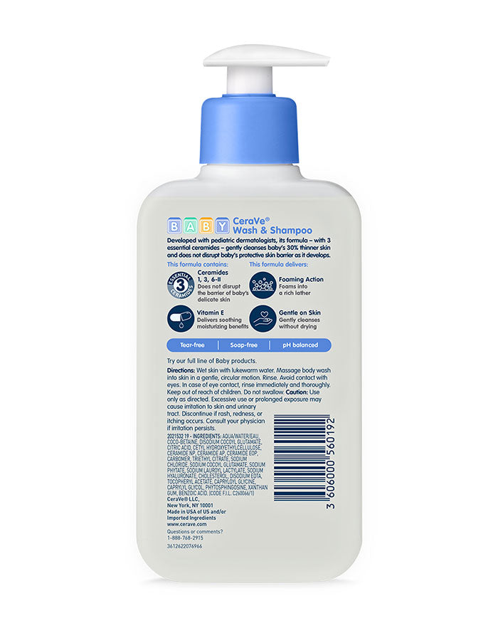 CERAVE BABY WASH & SHAMPOO 8OZ