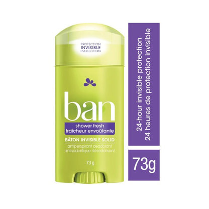 Ban Deodorant 2.6oz Invisible Solid Shower Fresh