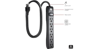 GE 6-OUTLET POWER STRIP 3FT