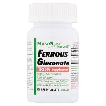 FERROUS GLUCONATE 240 MG TAB 100CT