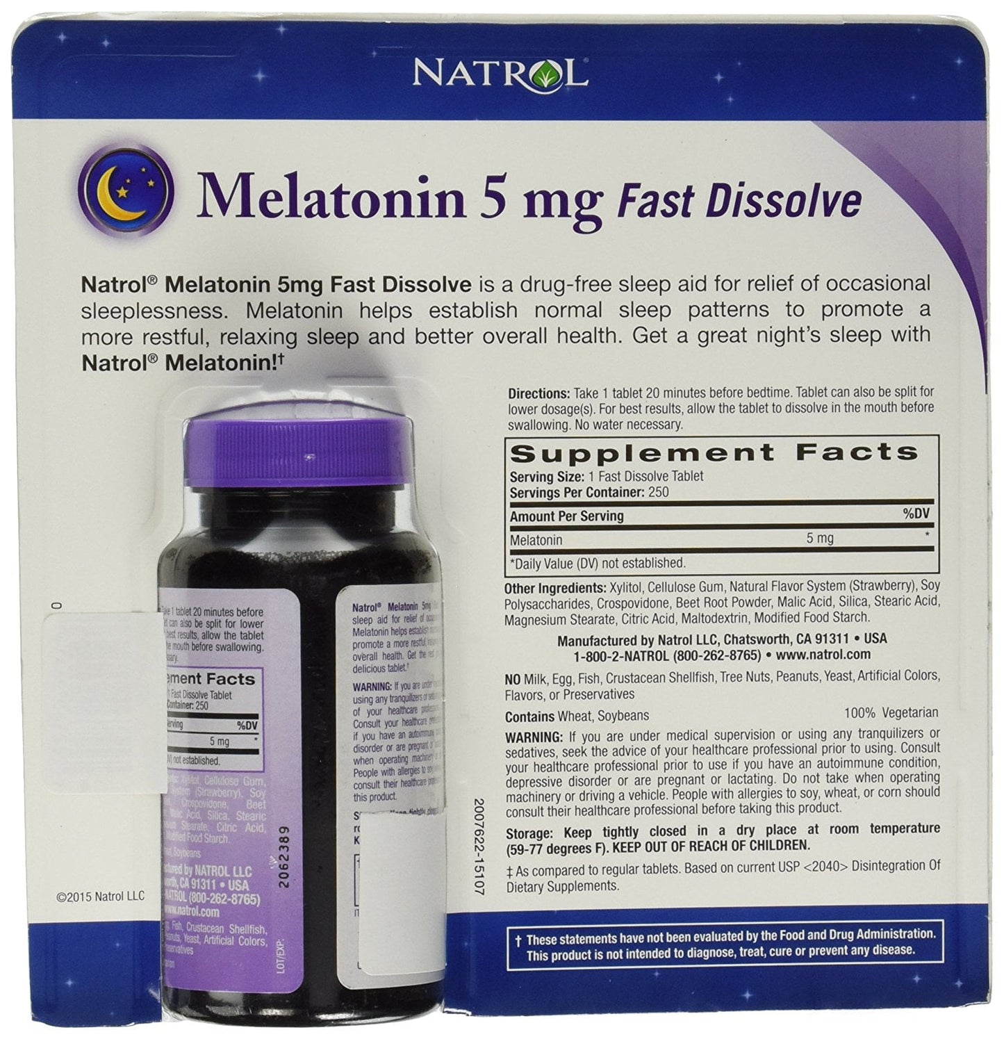 NATROL MELATONIN 5MG,FAST DISOLV