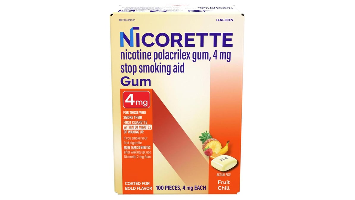 NICORETTE GUM 4MG FRUIT CHILL 100CT