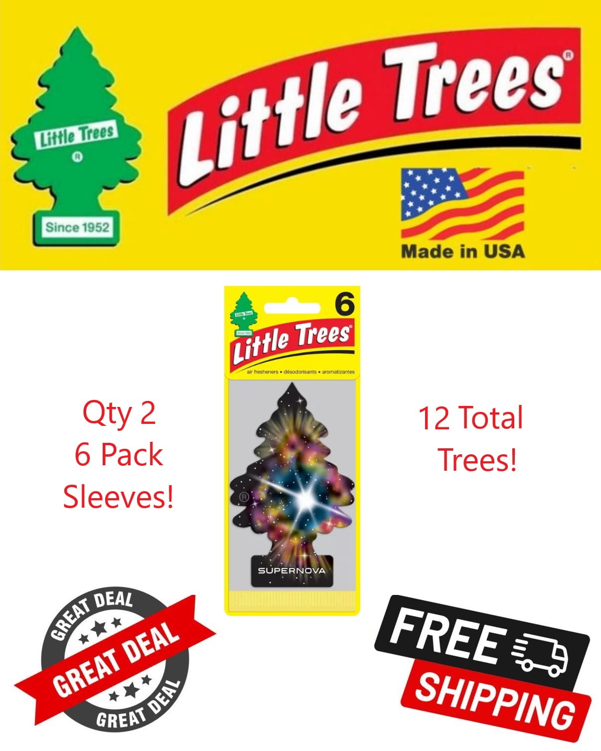 Little Trees Supernova Hanging Air Freshener, 3 Pack