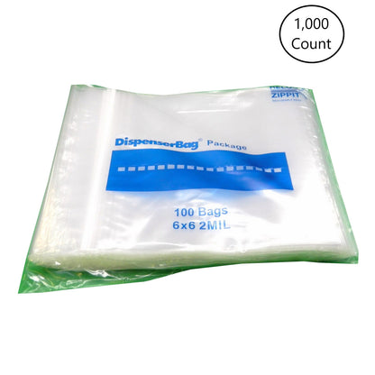 BAG ZIP CLEAR 2ML 6X9 1000CT RD PLST