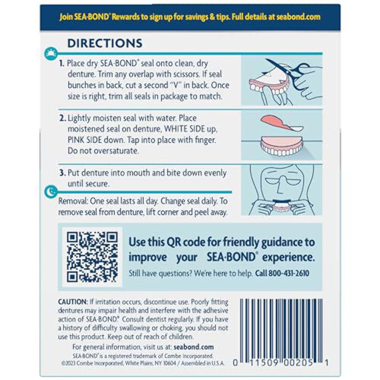 SEA BOND DENTURE ADHESIVE UPPER 15CT