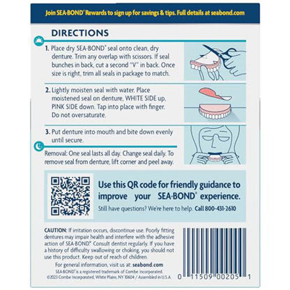 SEA BOND DENTURE ADHESIVE UPPER 15CT