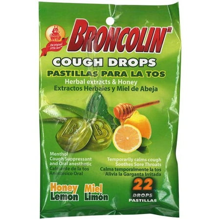 Broncolin Cough Drops with Honey and Herbal Extracts, 16 Count