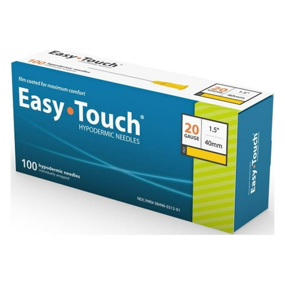 EASYTOUCH HYPO NEEDLE 20GX1.5IN 100 CT