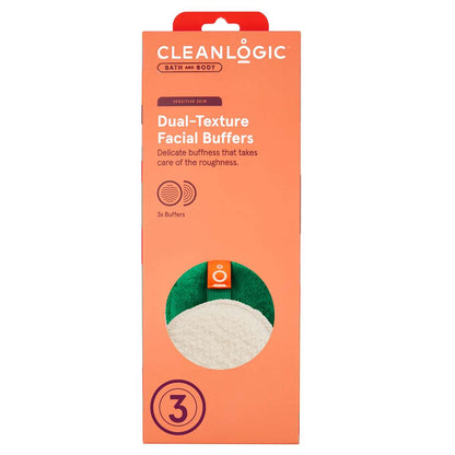 CLEANLOGIC Sensitive Skin Dual-Texture Facial Buffers, 3 count