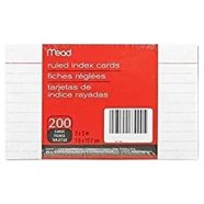 Mead Wirebound Ruled Index Cards, White, 3" x 5", 50 Count