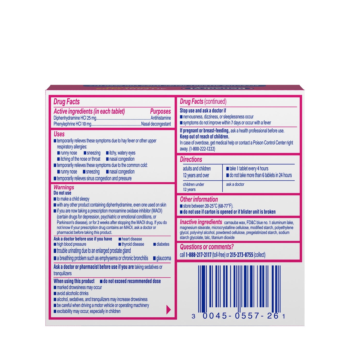 BENADRYL ALLERGY PLUS CNG ULTRATAB 24CT