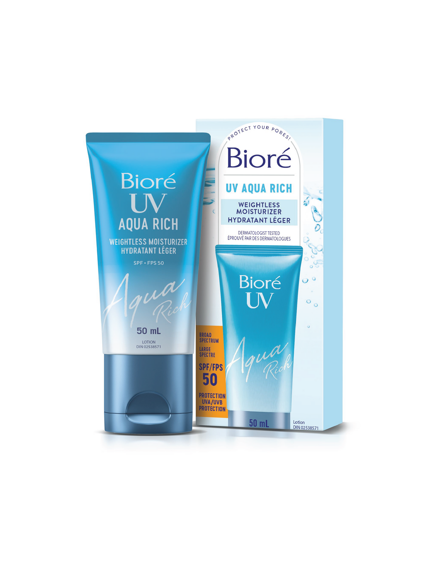 Biore Uv Aqua Rich Spf50 Weightless Moisturizer 1.7oz