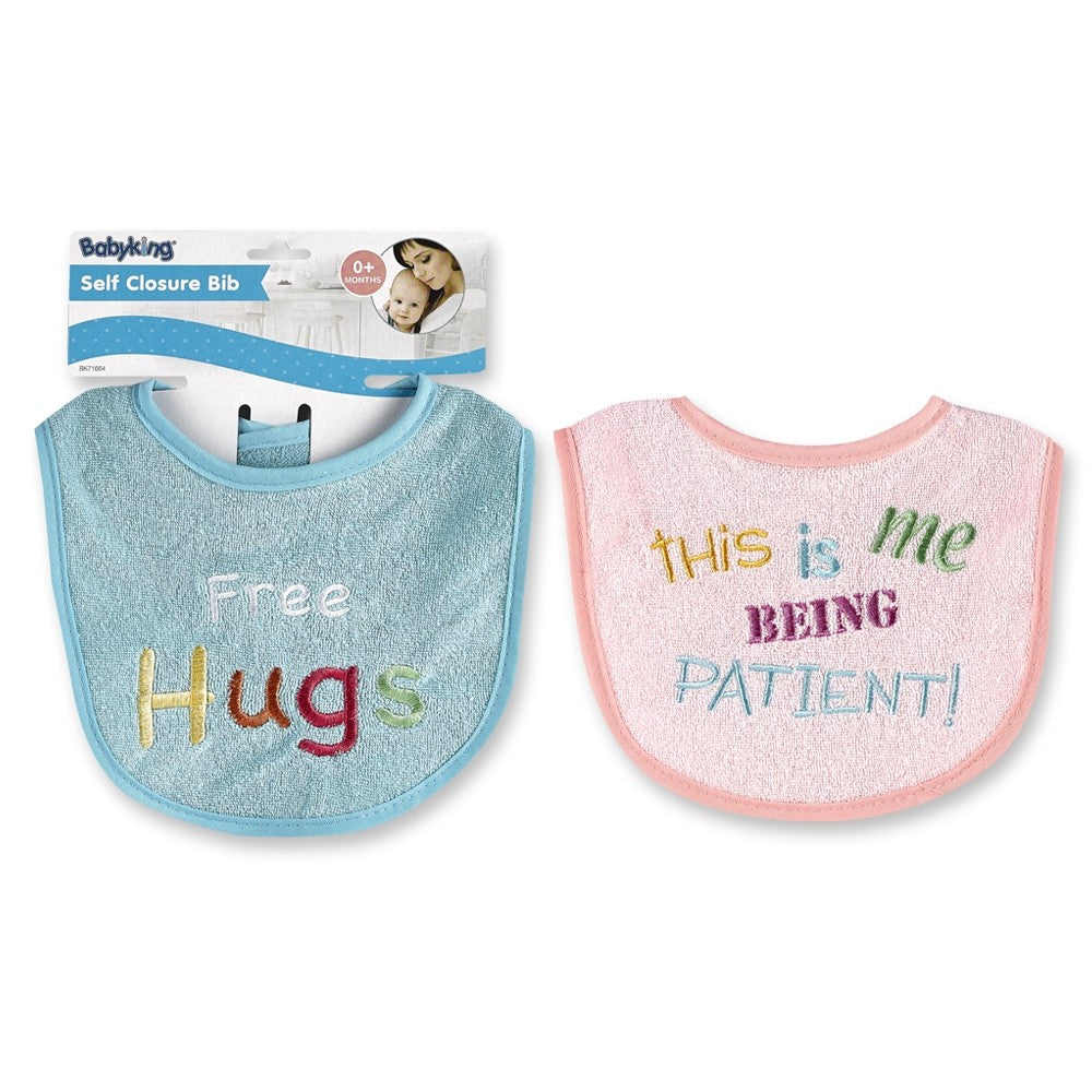 Babyking Self Closure Terry Cloth Bib - Assorted