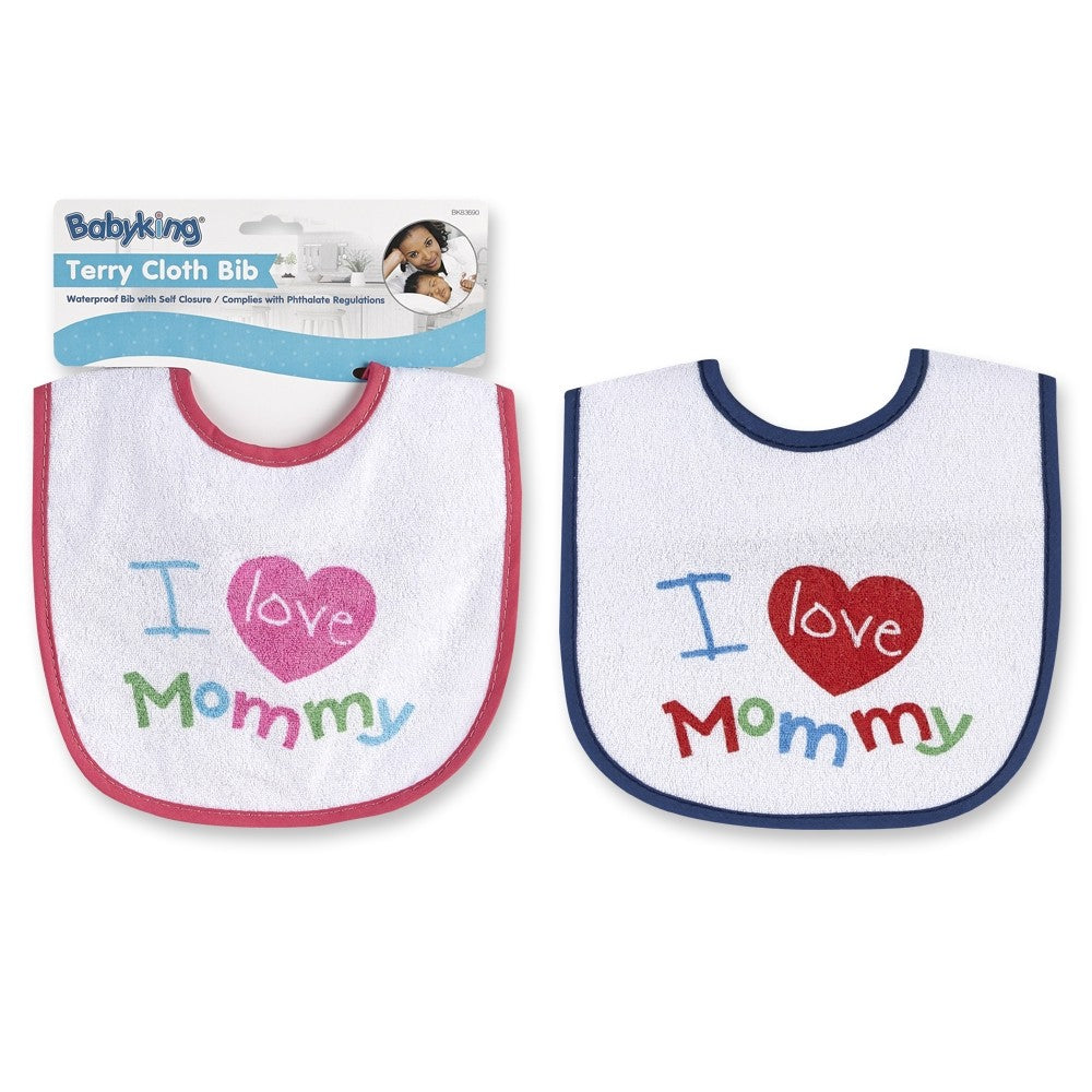Babyking I Love Mommy Terrycloth Bib - Assorted