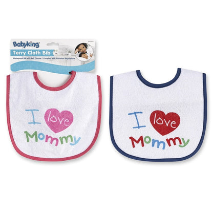 Babyking I Love Mommy Terrycloth Bib - Assorted