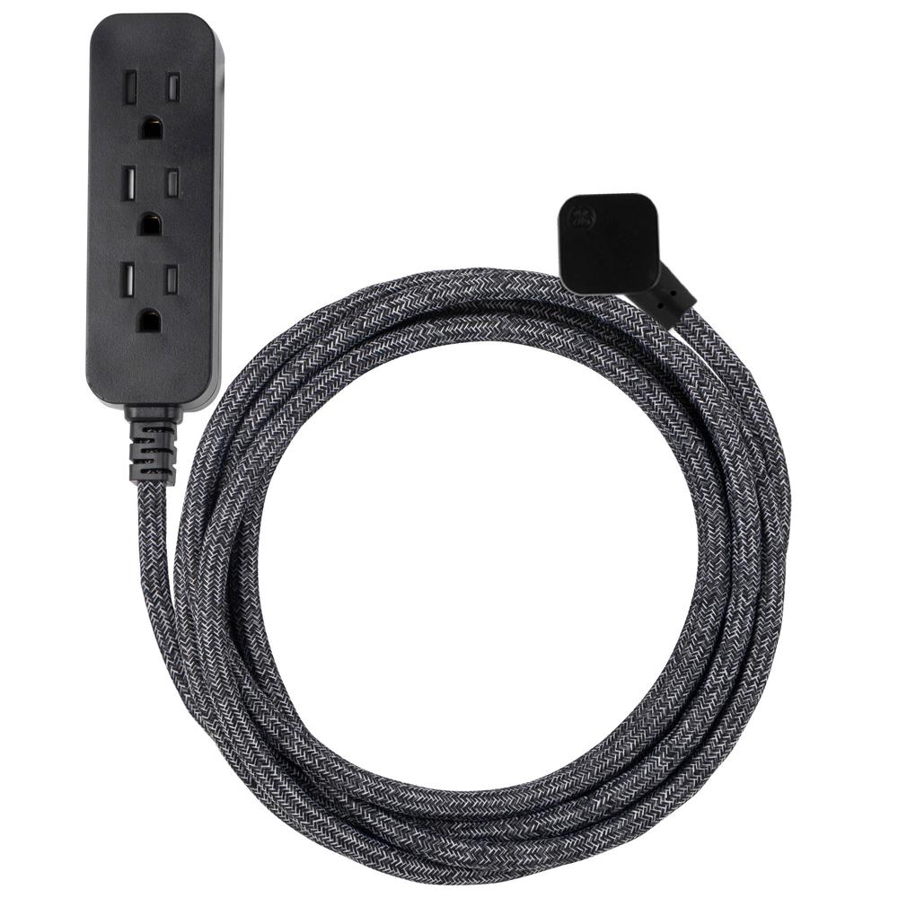 cordinate Basic 3-Outlet Polarized Extension Cord - Dark Heather, 8 ft