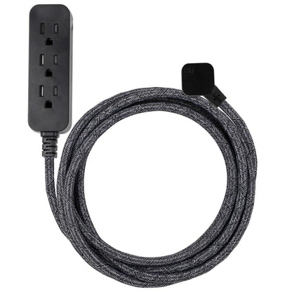 cordinate Basic 3-Outlet Polarized Extension Cord - Dark Heather, 8 ft