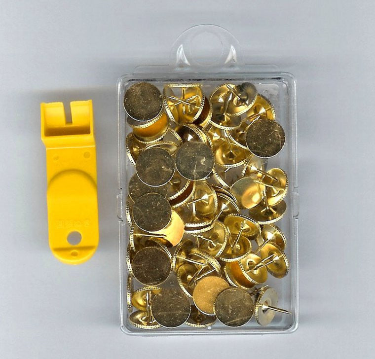 CLi Brass Plated Thumb Tacks, 100 count