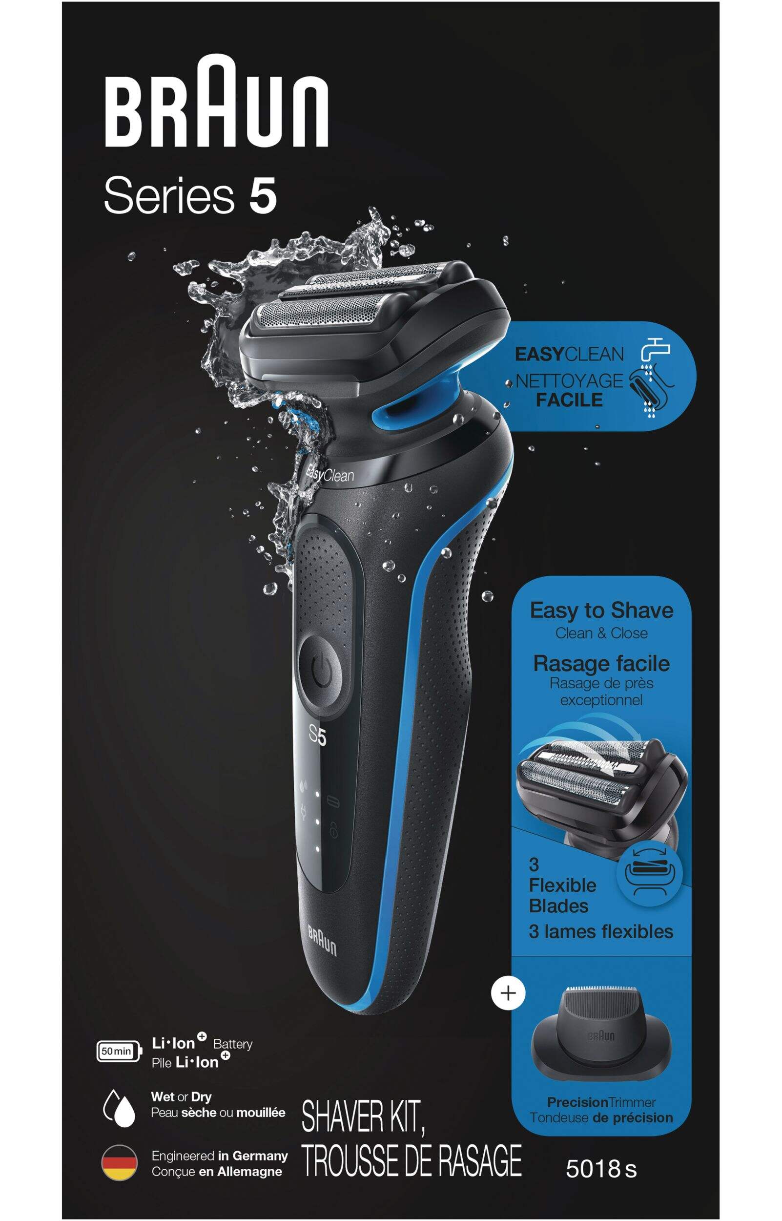 Braun Shaver Series 5 #5018S Clean And Close Wet/Dry