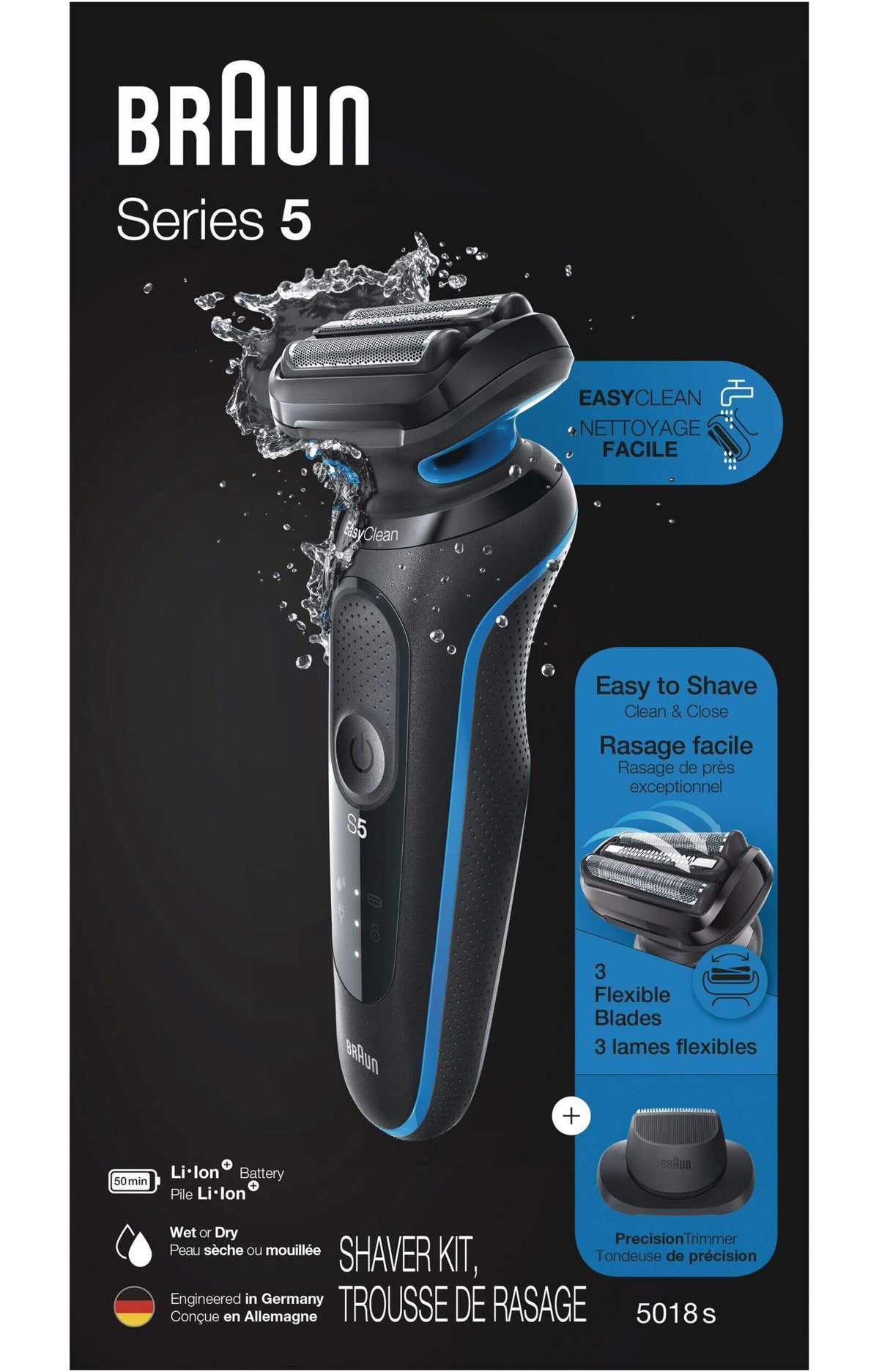 Braun Shaver Series 5 #5018S Clean And Close Wet/Dry