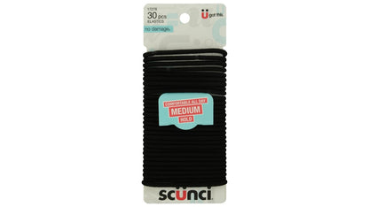 Scünci No Damage Elastics Medium, Black, 14 CT