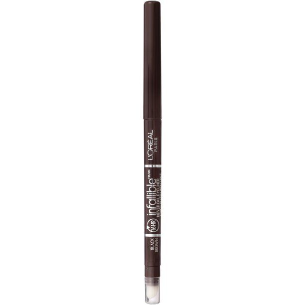 L'ORÉAL PARIS Infallible Never Fail Pencil Eyeliner with Built in Sharpener, 581 Black Brown, 0.008 oz.