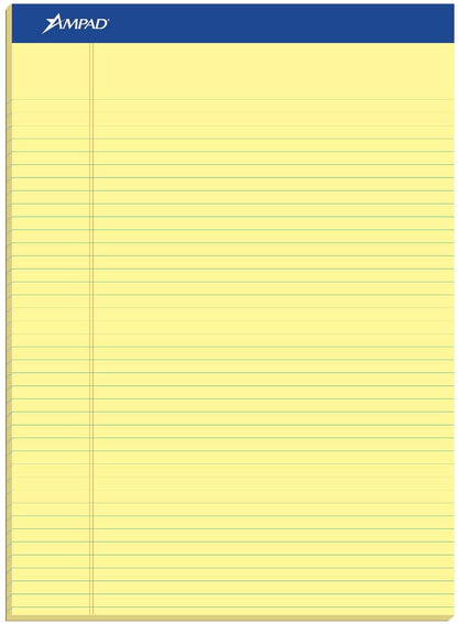 Ampad Evidence Perforated Pad, Size 8-1/2 x 11-3/4, White Paper, Legal Ruling