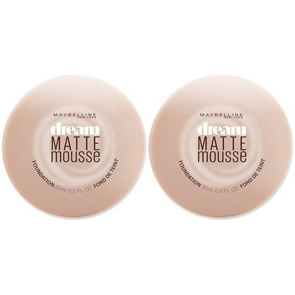 MAYBELLINE New York Dream Matte Mousse Foundation Makeup, Creamy Natural, 0.64 oz