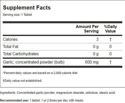 ARIZONA NATURAL GARLIC TIME,T/R,1800MG