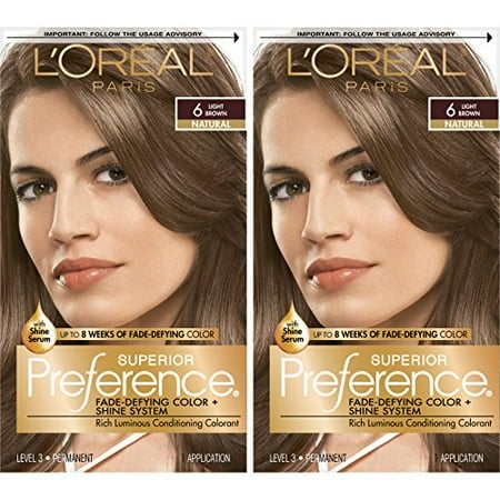 L'ORÉAL PARIS Superior Preference Permanent Hair Color, 6 Light Brown, 6.5 fl. oz.