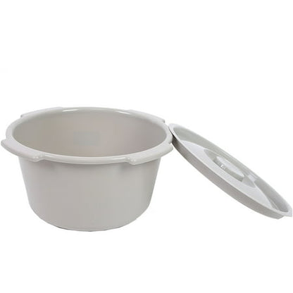 COMMODE PAIL W/LID EQ GREY