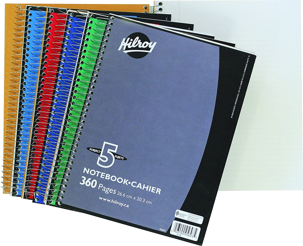 iScholar 1 Subject Coil-less Wide Ruled Notebook - Assorted Colors, 10.5" x 8"