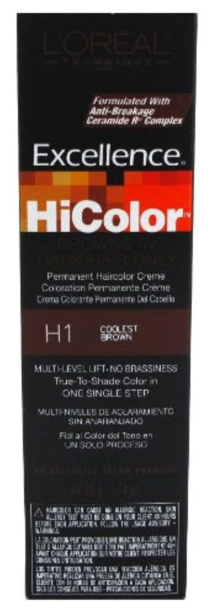 Loreal Excel Hicolor H01 Tube Coolest Brown 1.74oz
