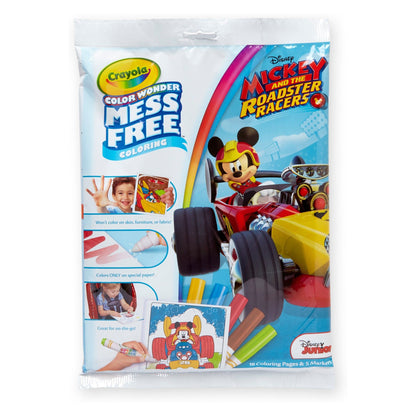 Crayola Color Wonder Mickey Mouse Roadster Racer Coloring Set, 18 pages