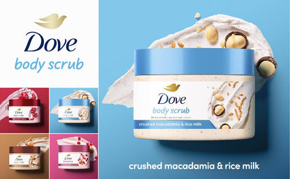DOVE BODY SCRUB MACADAMIA   15Z