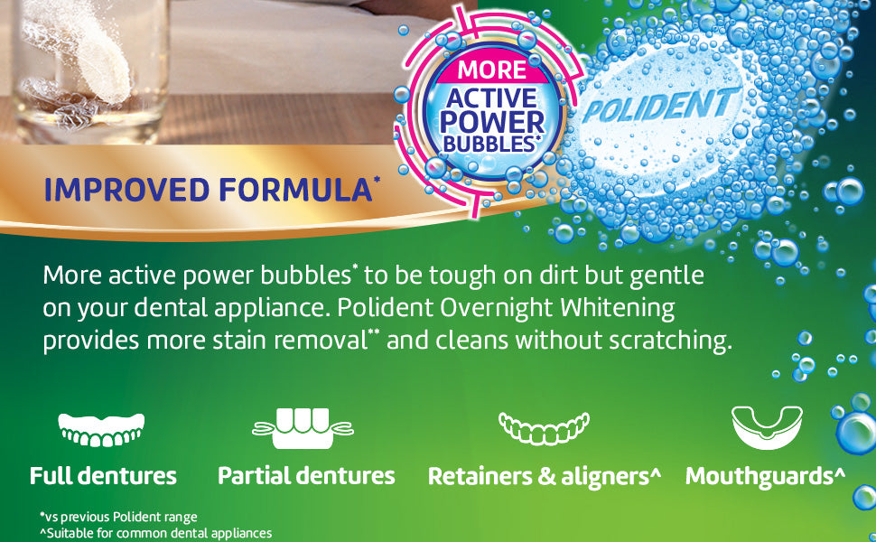 POLIDENT OVERNIGHT WHITENING TAB 30CT