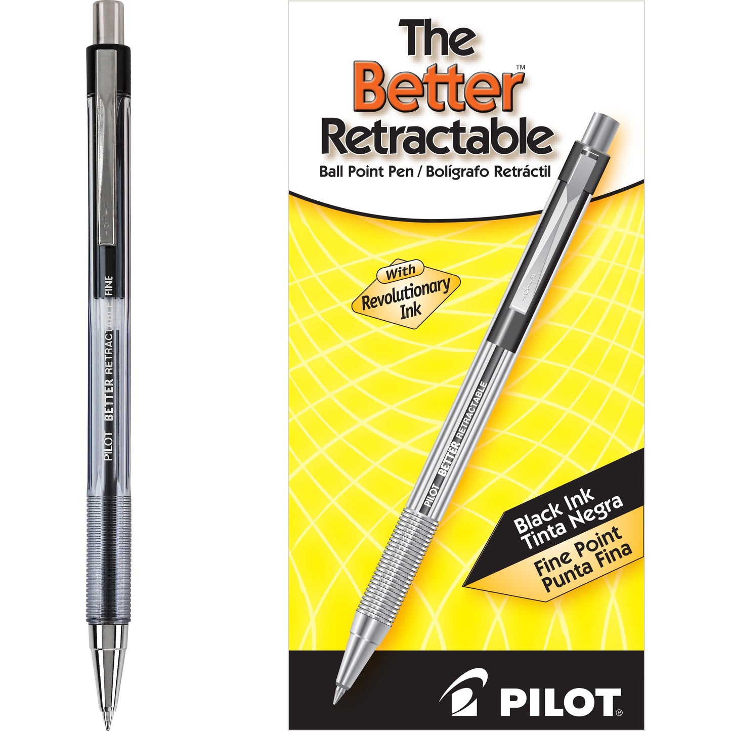 Pilot The Better Retractable Ball Point Pens, Medium Point (1.0mm), Black, 1 Count
