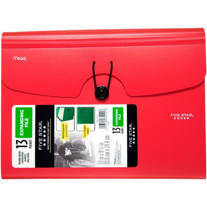 Five Star 6-Pocket Expanding File - Assorted Colors, 13" x 9.25"