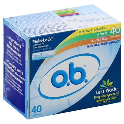 O.B. Tampons Regular 40 Count Fluid Lock