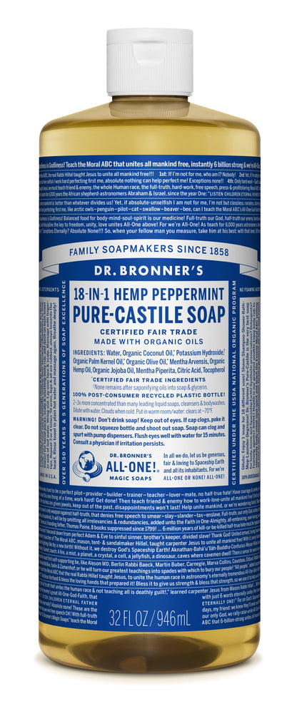 DR. BRONNER'S Magic Pure Castile Liquid Soap - Peppermint, 2 oz