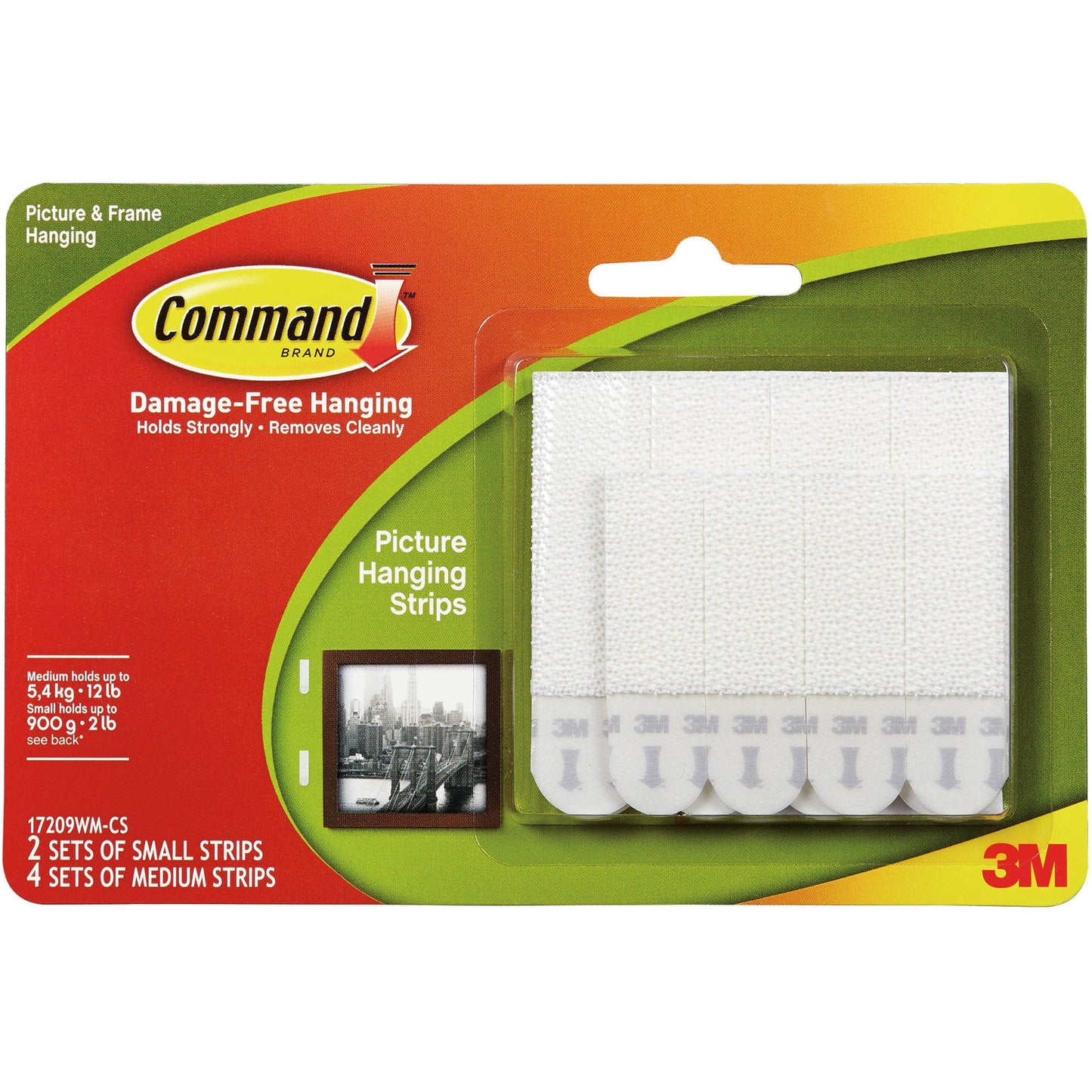 Command Picture Hanging Strip Value Pack - Small & Medium, 12 pairs