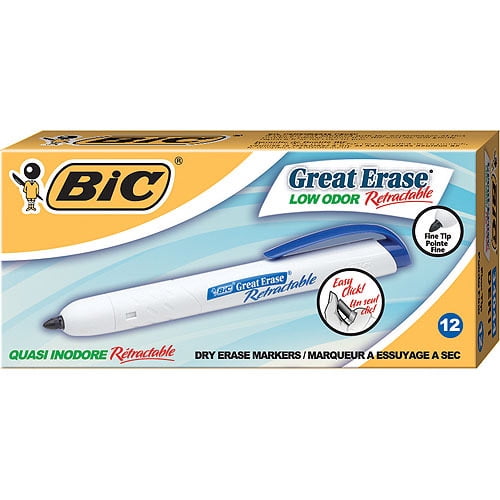 BiC Great Erase Grip Fine Point Dry Erase Marker - Assorted, 4 count