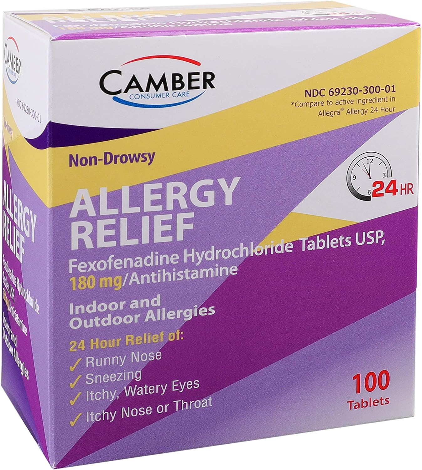 FEXOFENADINE TB 180MG 100 CPLT