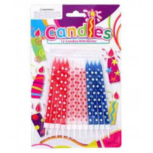 PARTY CANDLE DOT 20CT MULTI