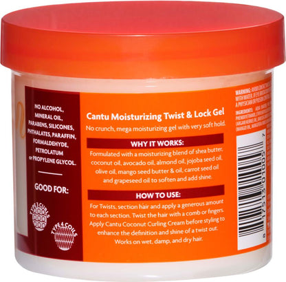 Cantu Shea Butter Twist And Lock Gel 13oz Jar