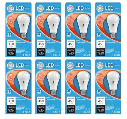 GE Lighting Daylight LED Light Bulb, A19 Medium Base, 8.5 Watt, 4 Count